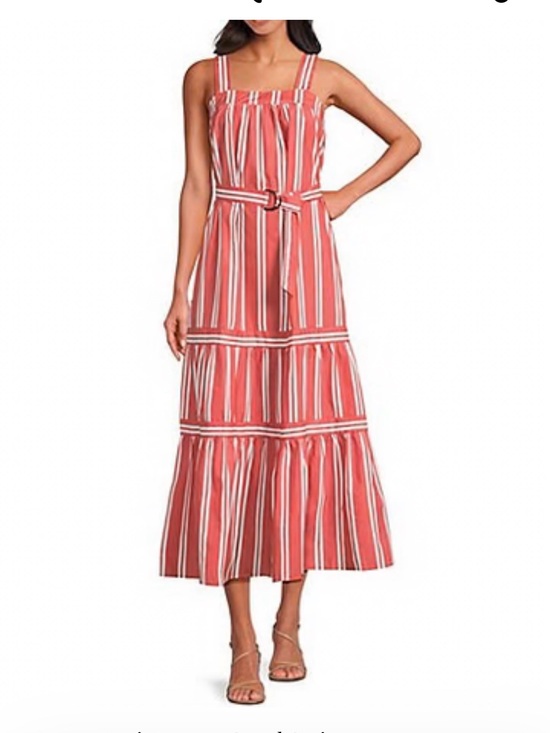 Elan Dresses & Skirts - Elan Pink-Red Striped Summer Dress